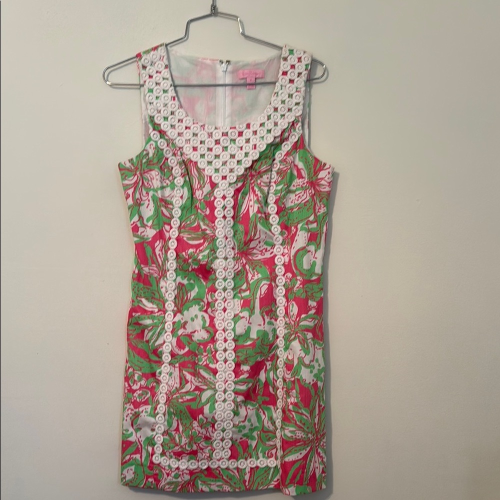 Lilly Pulitzer Pink and Green Floral Dress